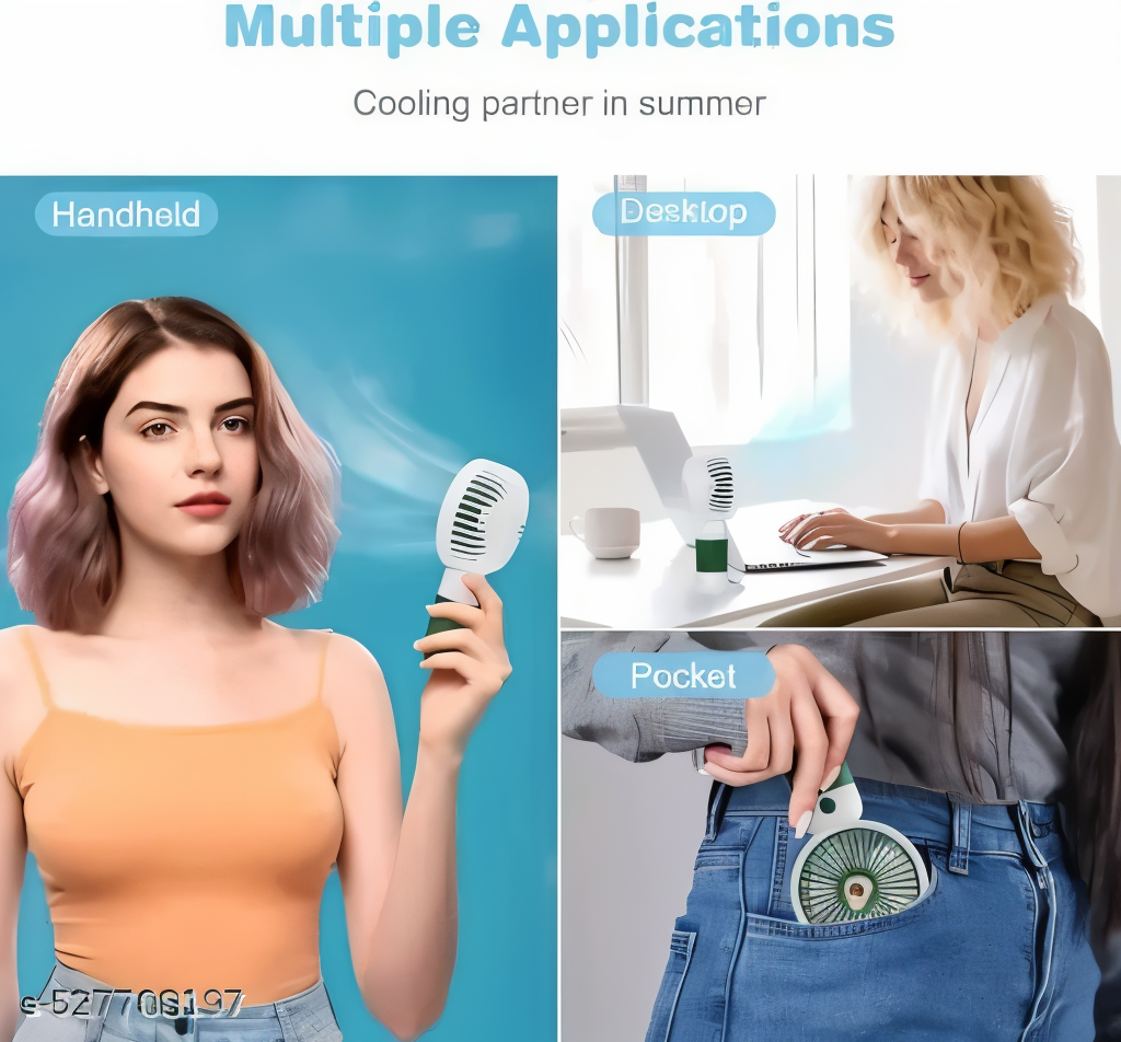 portable Mini handheld fan with stand USB charging