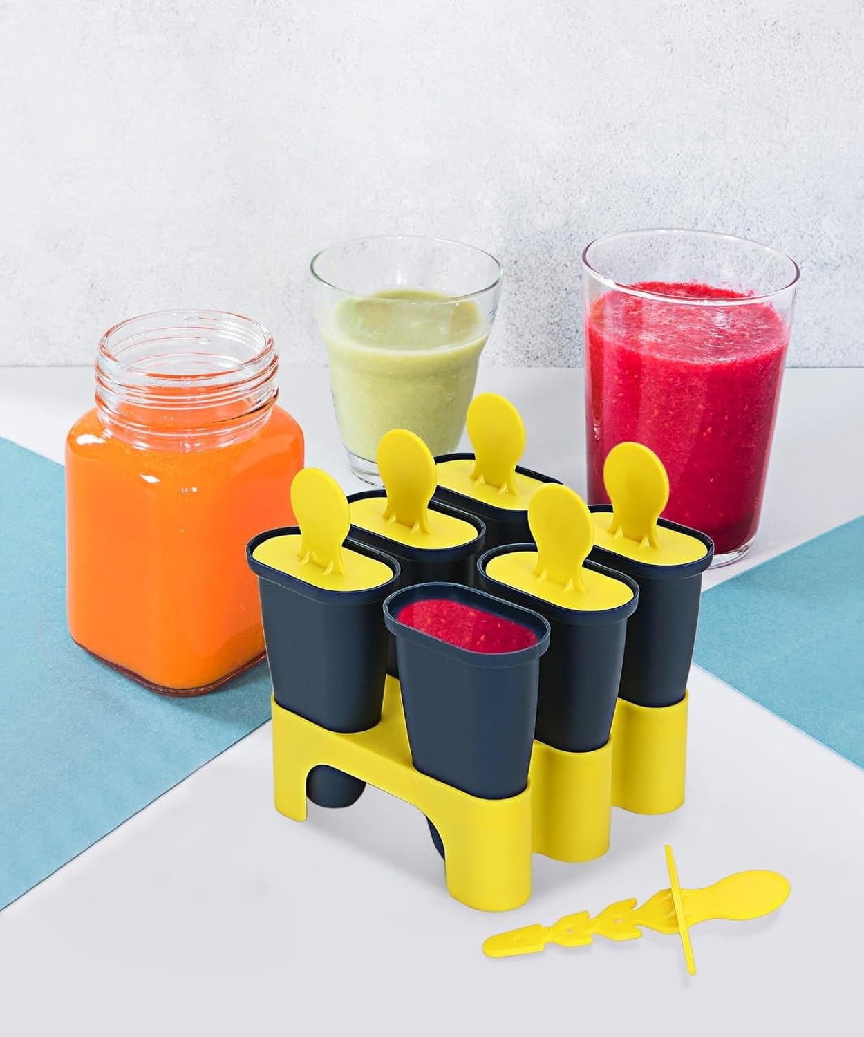 Ice Pop Makers, Kulfi Candy Mould Tray for Children & Adults (Blue)
