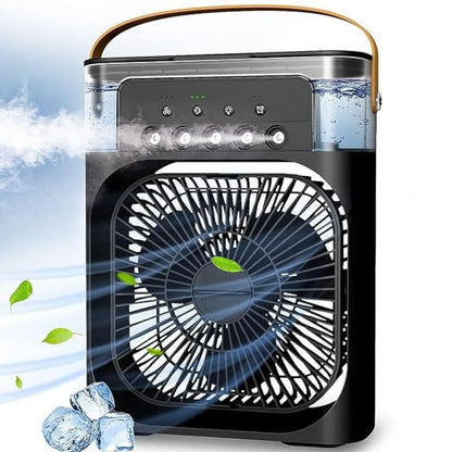 Air Cooler with 7-Color LED, USB Desk Fan, 3-in-1 Evaporative Cooler for Home