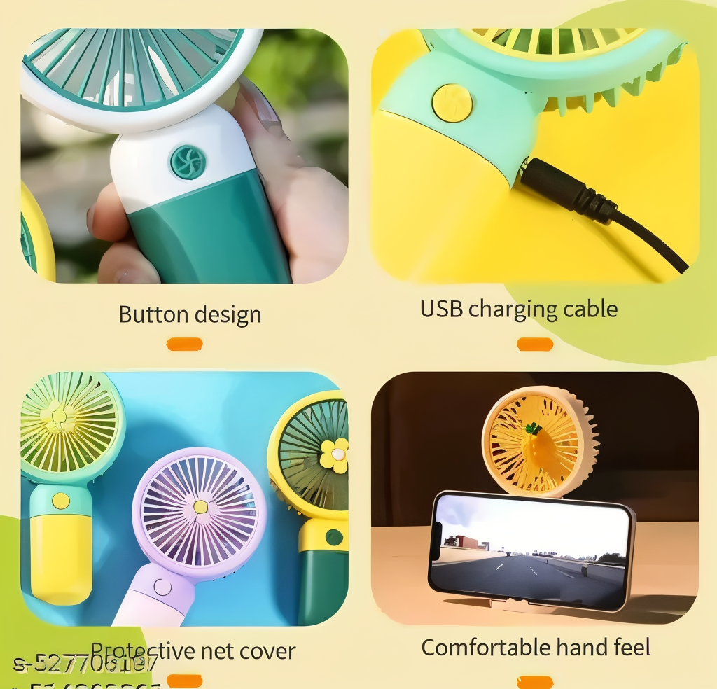 portable Mini handheld fan with stand USB charging